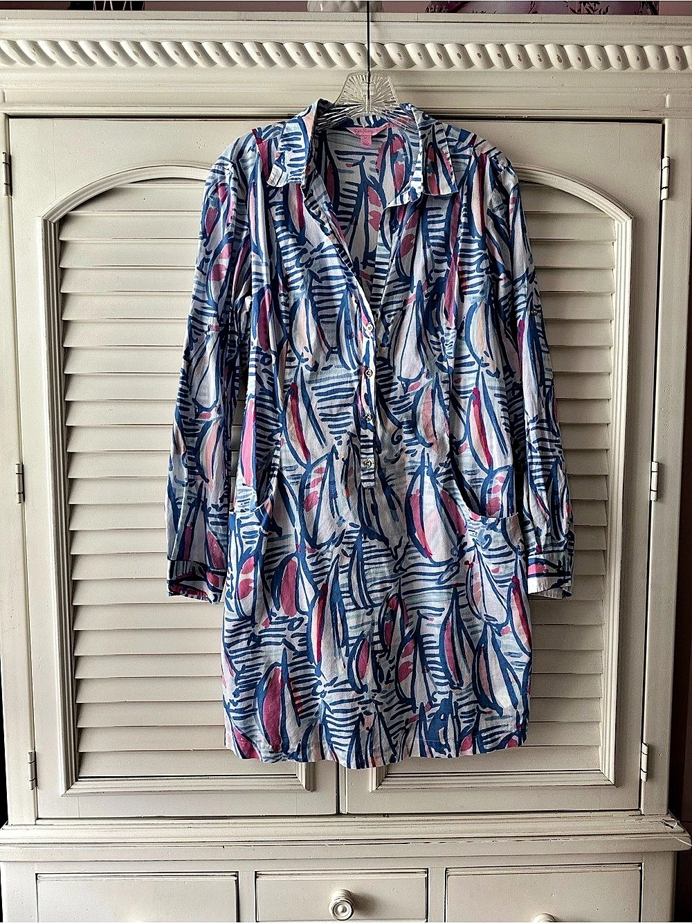 Lilly Pulitzer UPF 50+ Tammy Dress Blue & Pink Medium